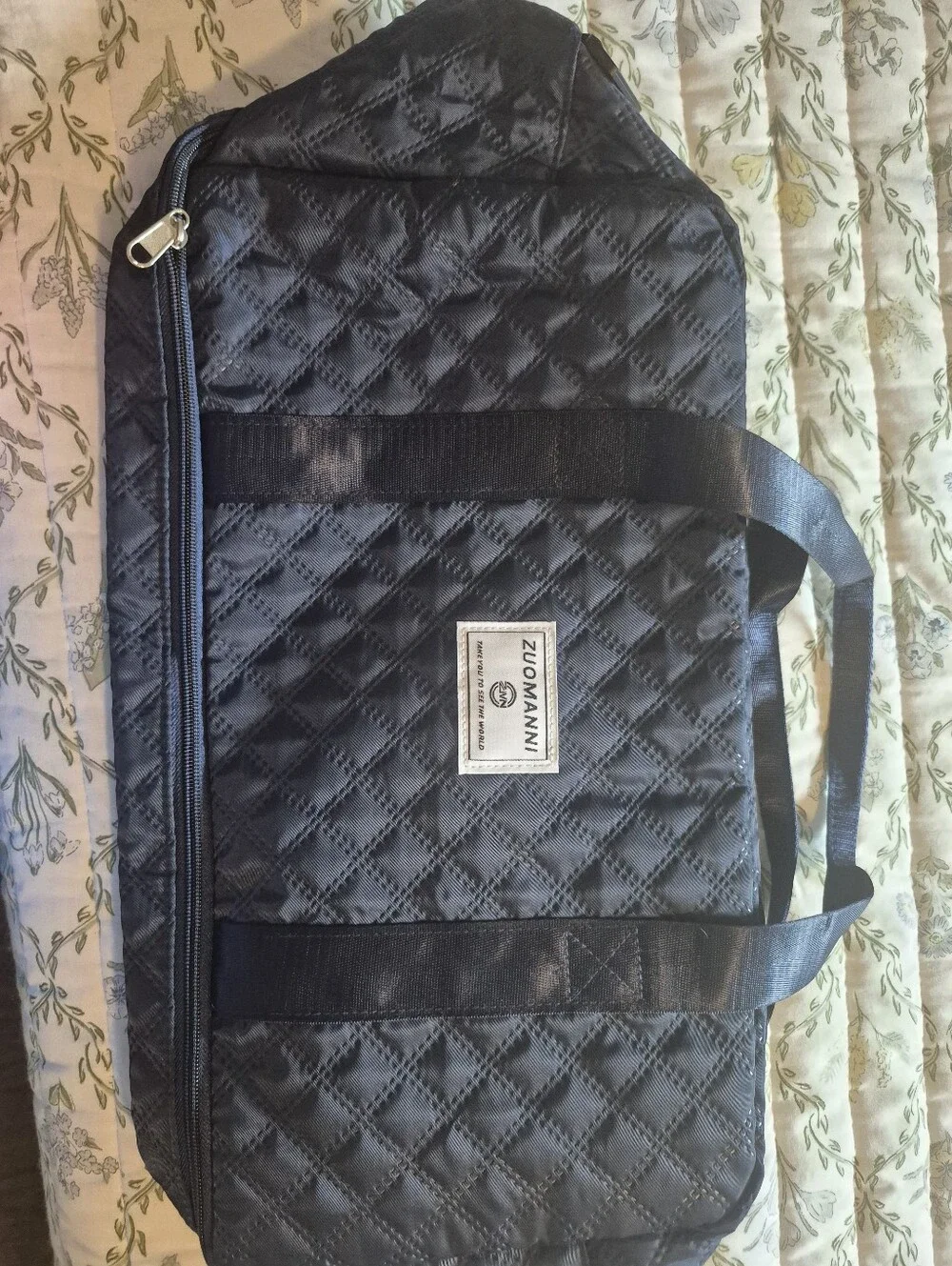 Quilted Black Travel Duffle Bag